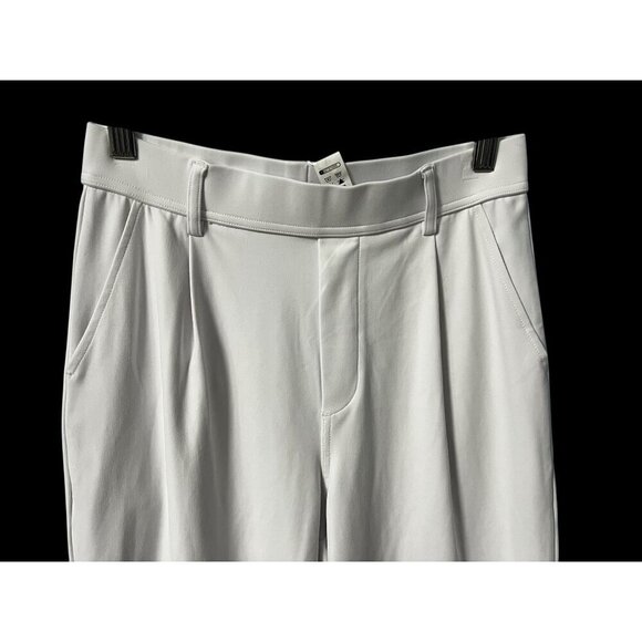 Halara Womens White Wide-Leg Cropped Pants With Pockets Stretch Fabric, STRETCH, - Picture 3 of 7